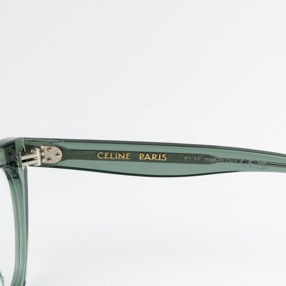NEW Celine CL5004IN 093 CELINE 3 DOTS Transparent Teal Women Square Eyeglasses - Picture 8 of 12